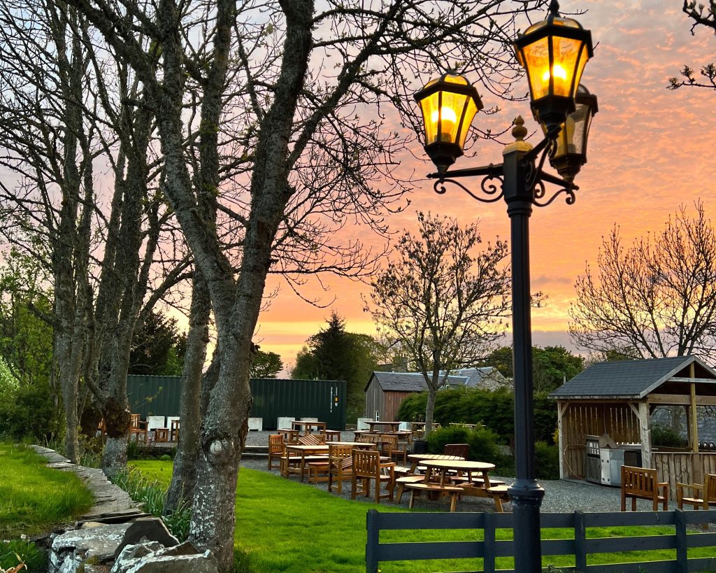 The beer garden at the Ulbster Arms Hotel in Caithness