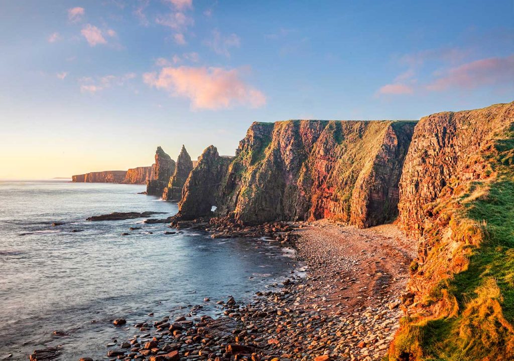 Duncansby Stacks at Duncansby Head in Caithness a popular walking route and attraction