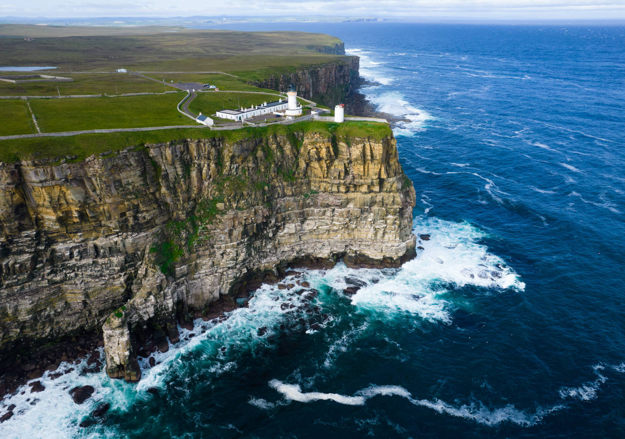 Dunnet Head Lighthouse aerial view