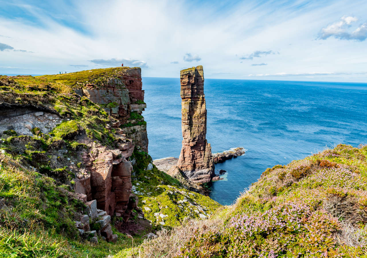 The view to the cliffs at The Old Man of Hoy sea stack