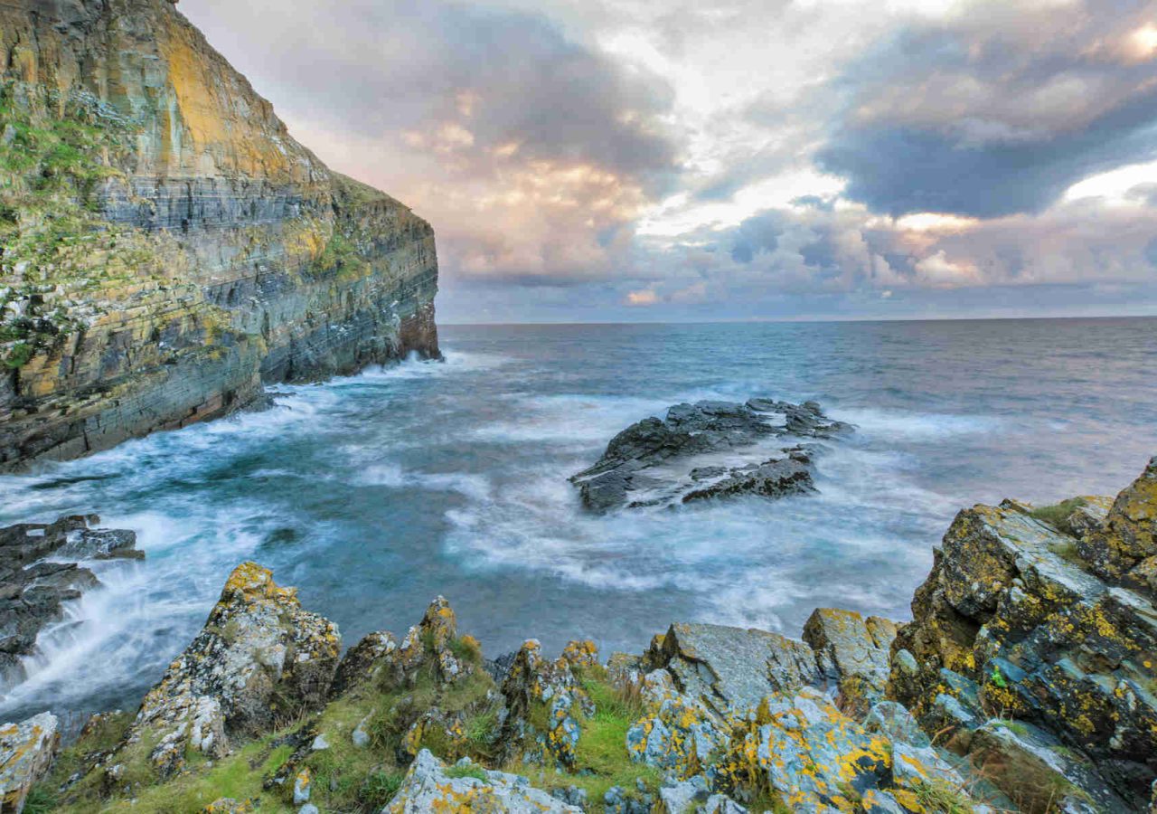 Dramatic coastline in Caithness, Scotland