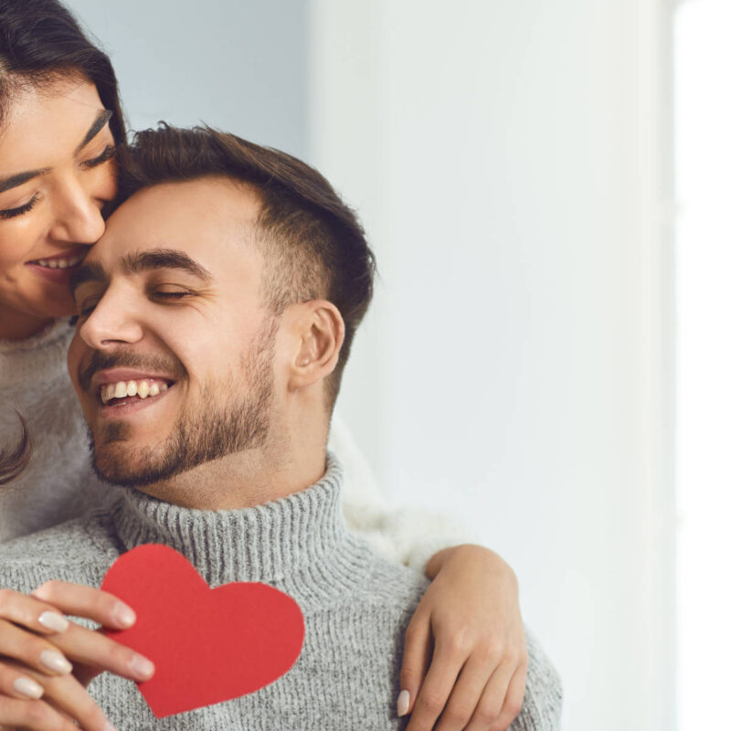 A couple celebrating Valentine's Day