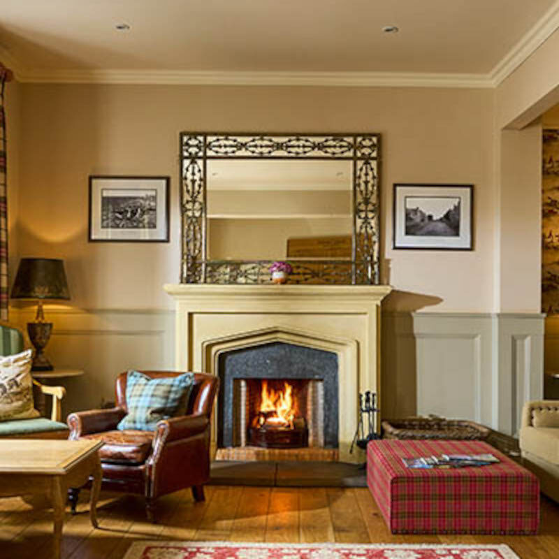 The cosy library at Ulbster Arms Hotel